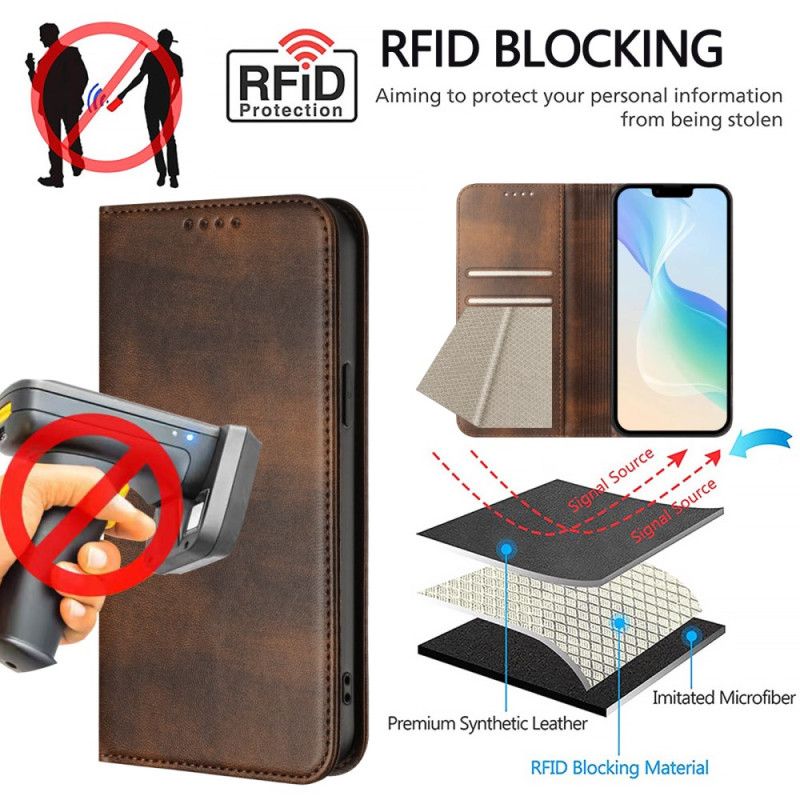 Folio-hoesje Voor Realme 14 5g Retro Rfid-bescherming