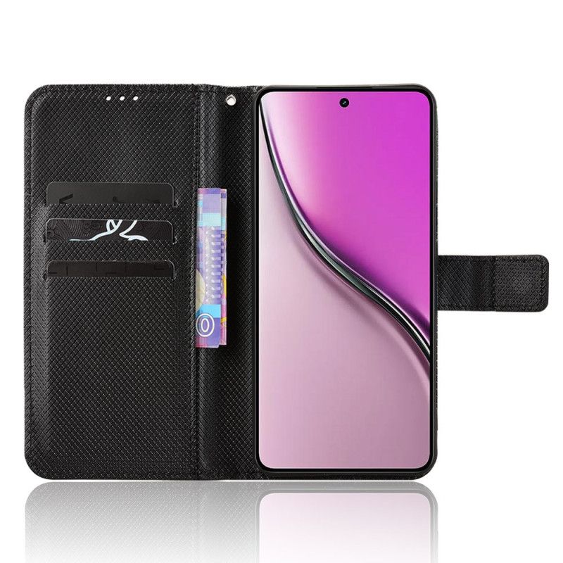 Leren Hoesje Realme 14 5g Diamantstructuur Bescherming Hoesje