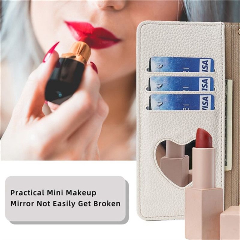 Leren Hoesje Realme 14 5g Spiegel En Ketting