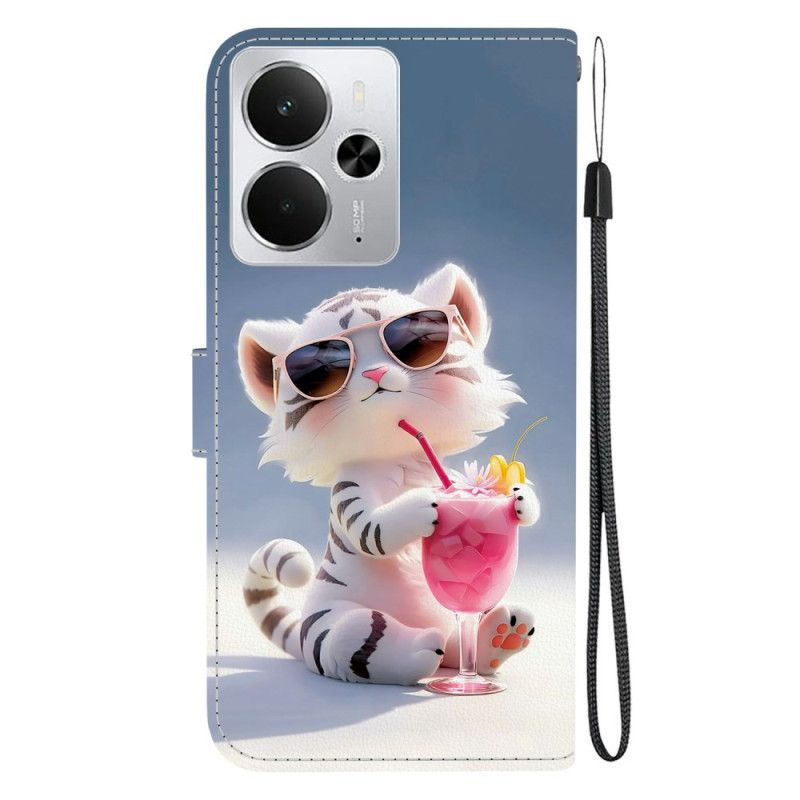 Leren Hoesje Voor Realme 14 5g Cartoontijger