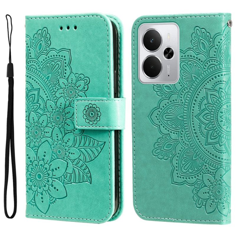 Leren Hoesje Voor Realme 14 5g Mandala Print