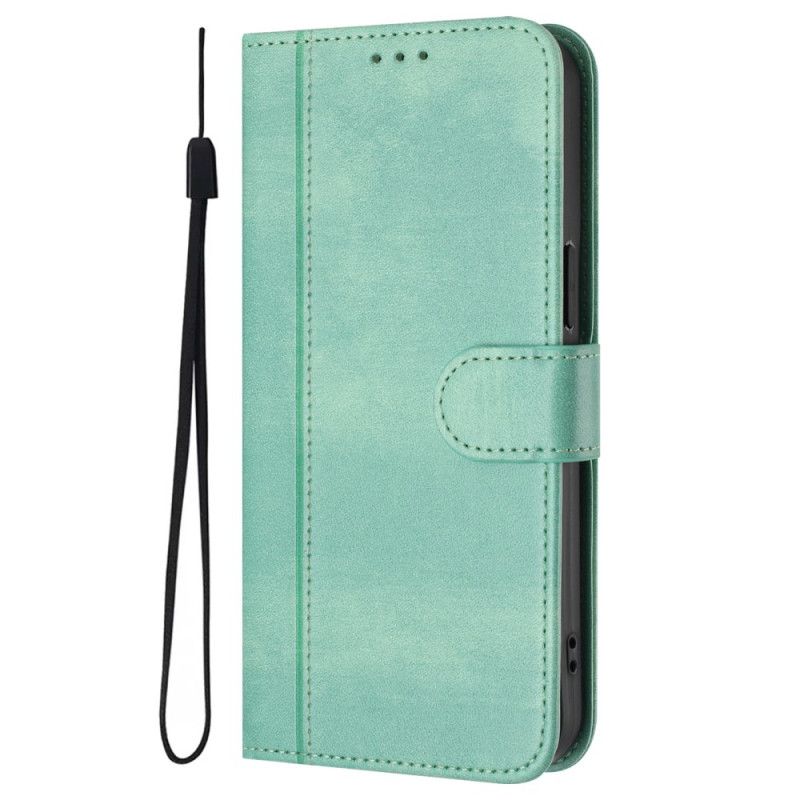 Leren Hoesje Voor Realme 14 5g Retro Stiksels