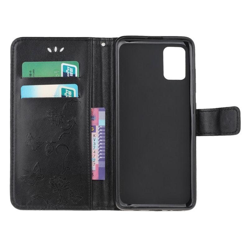 Cover Folio-hoesje Xiaomi Poco M3 Grijs Zwart Telefoonhoesje Vlinders En Bloemen