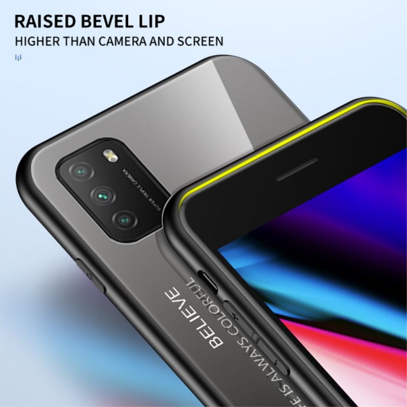 Hoesje Xiaomi Poco M3 Wit Zwart Hallo Gehard Glas