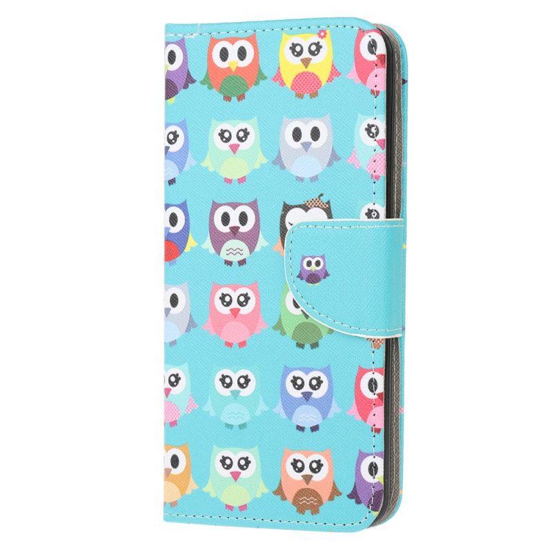 Leren Hoesje voor Xiaomi Poco M3 Meerdere Uilen