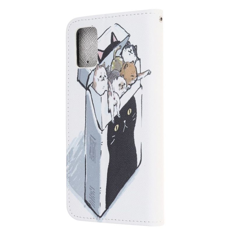 Leren Hoesje Xiaomi Poco M3 Levering Van String Katten