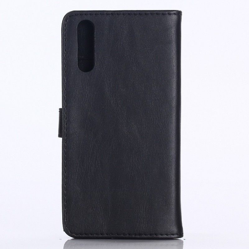 Bescherming Hoesje Huawei P20 Grijs Zwart Retro Leereffect