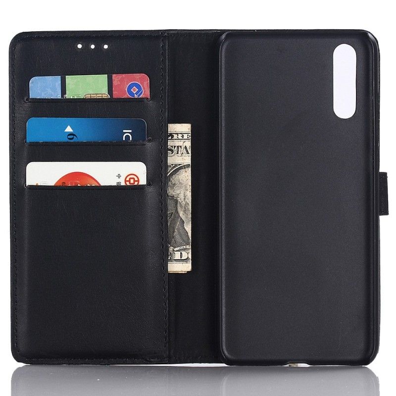 Bescherming Hoesje Huawei P20 Grijs Zwart Retro Leereffect