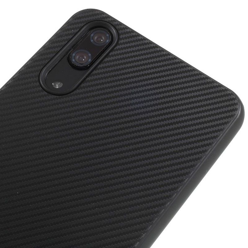 Case Hoesje Huawei P20 Grijs Zwart Telefoonhoesje Ipaky Koolstofvezel