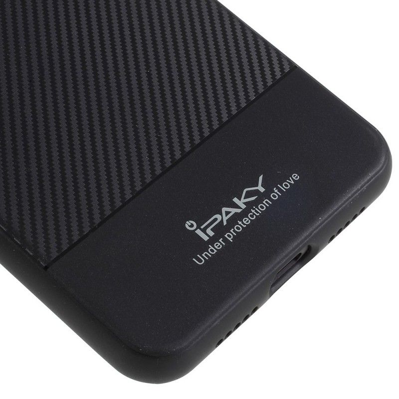 Case Hoesje Huawei P20 Grijs Zwart Telefoonhoesje Ipaky Koolstofvezel