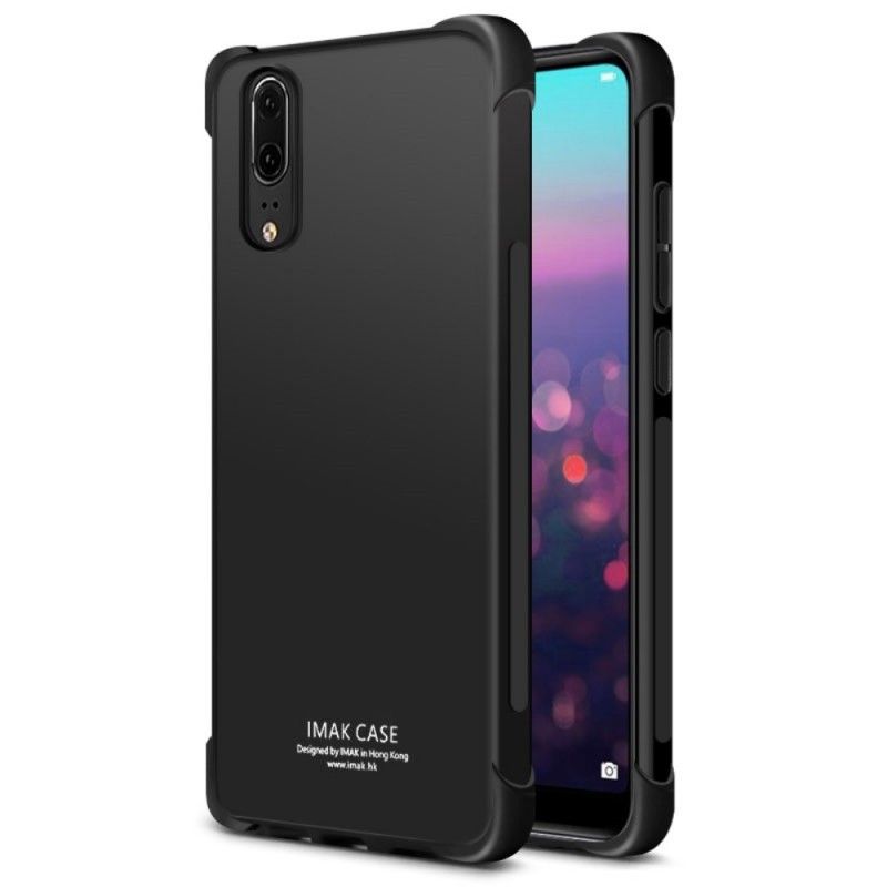 Case Hoesje Huawei P20 Transparant Zwart Telefoonhoesje Imak Huidgevoel