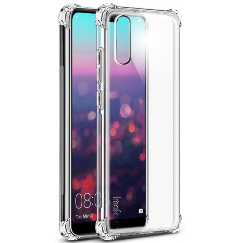 Case Hoesje Huawei P20 Transparant Zwart Telefoonhoesje Imak Huidgevoel