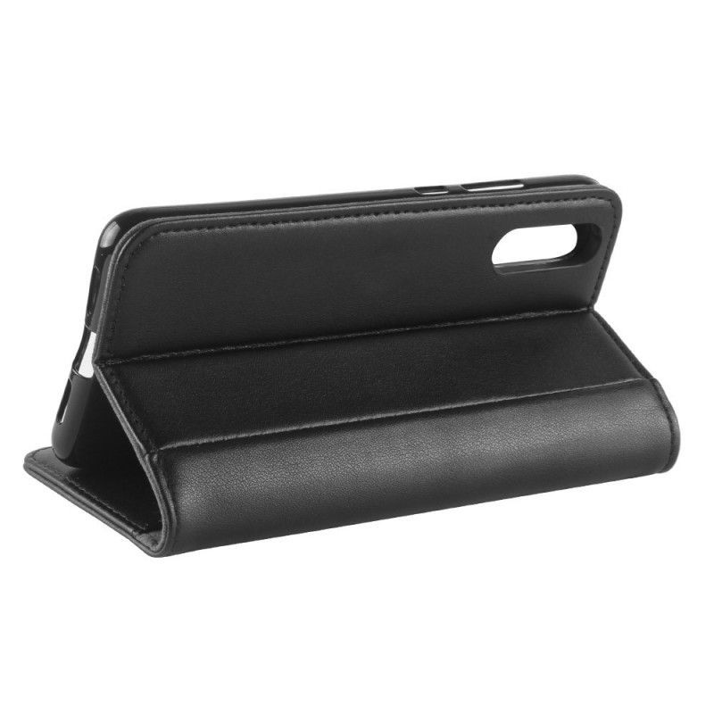 Cover Folio-hoesje Huawei P20 Bruin Zwart Telefoonhoesje Echt Leer