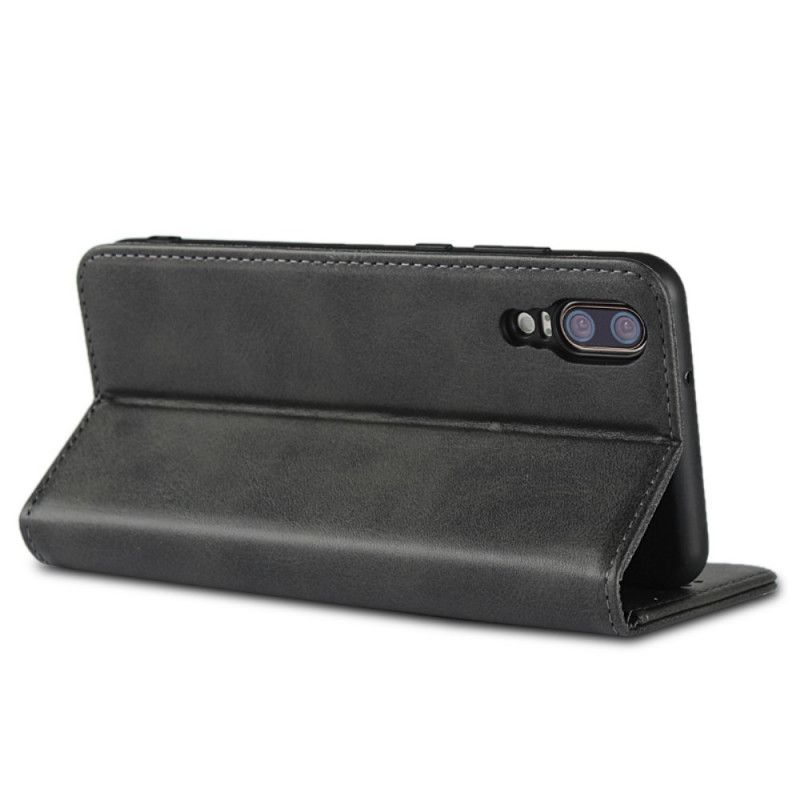 Folio-hoesje voor Huawei P20 Donkerblauw Zwart Sobere Leerstijl