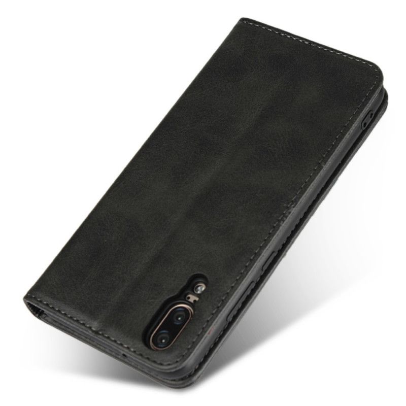 Folio-hoesje voor Huawei P20 Donkerblauw Zwart Sobere Leerstijl
