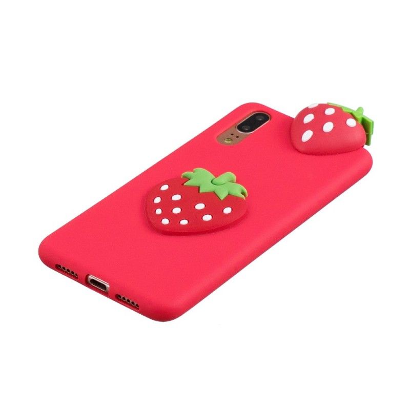 Hoesje Huawei P20 3D Aardbei