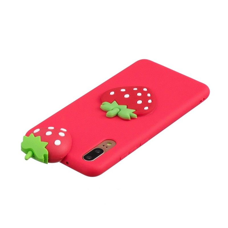 Hoesje Huawei P20 3D Aardbei