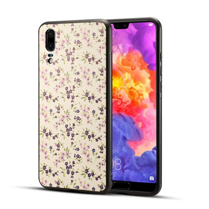 Hoesje Huawei P20 Violet Magenta Kunstleer Vrijheidsbloemen