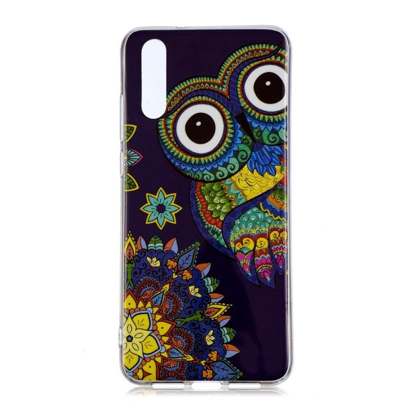 Hoesje voor Huawei P20 Fluorescerende Mandala-Uil