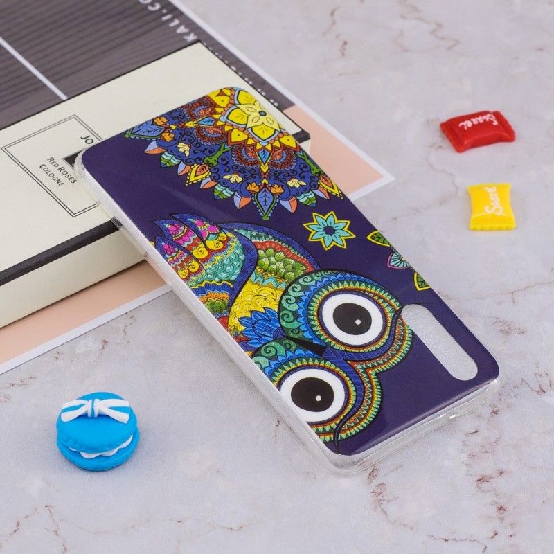 Hoesje voor Huawei P20 Fluorescerende Mandala-Uil