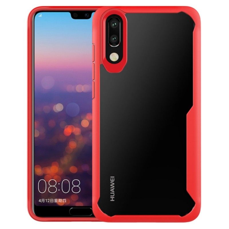 Hoesje voor Huawei P20 Rood Zwart Premium Hybride