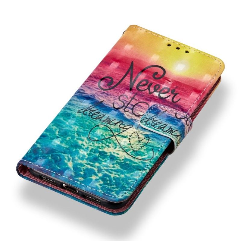 Leren Hoesje Huawei P20 Stop Nooit Met Dromen 3D