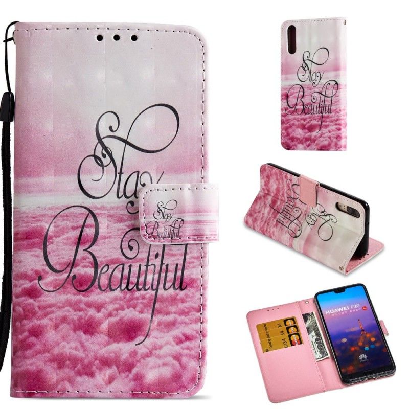 Leren Hoesje Huawei P20 Telefoonhoesje Blijf Mooi 3D