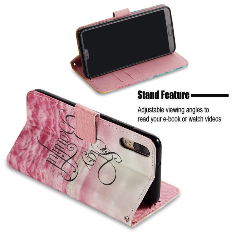 Leren Hoesje Huawei P20 Telefoonhoesje Blijf Mooi 3D