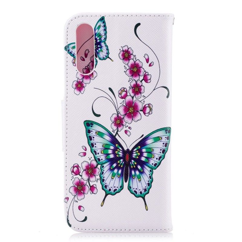 Leren Hoesje Huawei P20 Telefoonhoesje Prachtige Vlinders