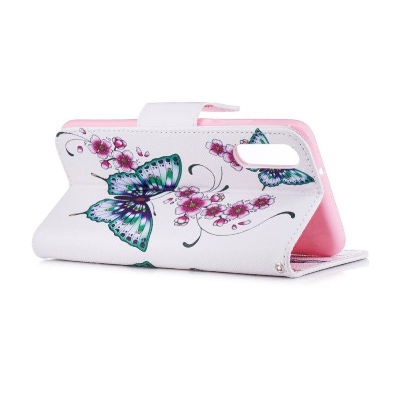 Leren Hoesje Huawei P20 Telefoonhoesje Prachtige Vlinders