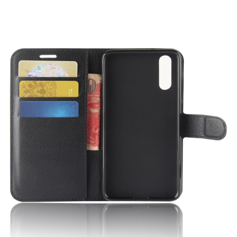 Leren Hoesje Huawei P20 Wit Zwart Retro Lychee