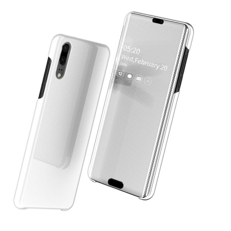 Zichtafdekking Huawei P20 Wit Zwart Spiegel En Leereffect