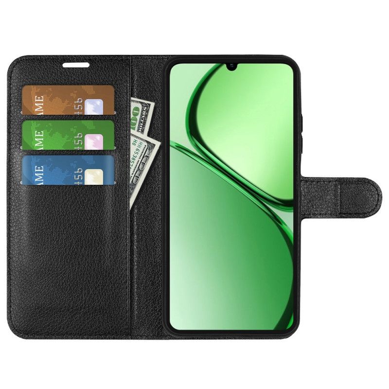 Folio-hoesje Realme Note 60x Klassiek Lychee Imitatieleer