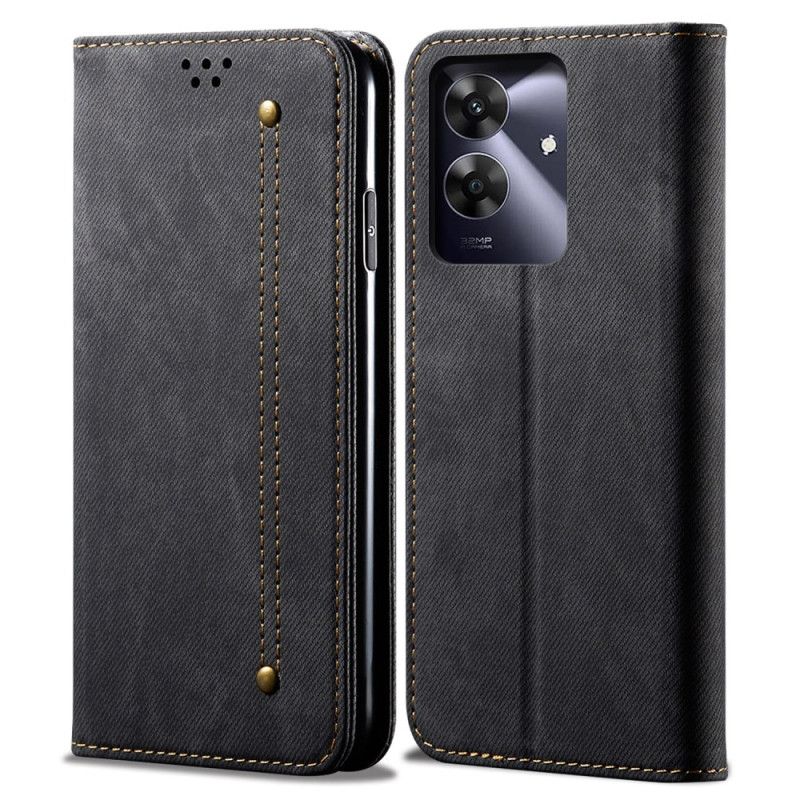 Folio-hoesje Realme Note 60x Telefoonhoesje Denimstof