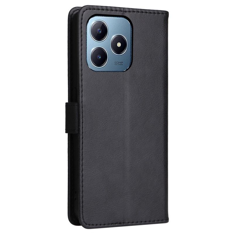 Leren Hoesje Realme Note 60x Effen Imitatieleer Bescherming Hoesje