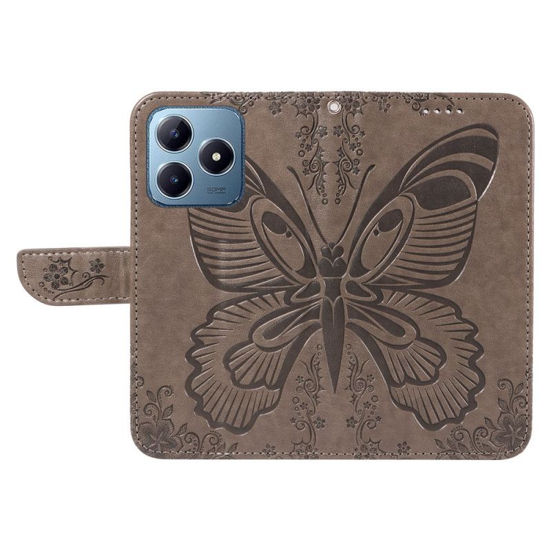 Leren Hoesje Realme Note 60x Grafische Vlinder