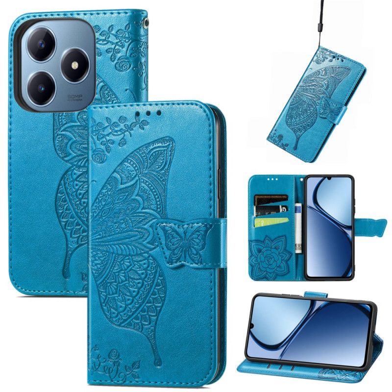 Leren Hoesje Voor Realme Note 60x Barokke Vlinder