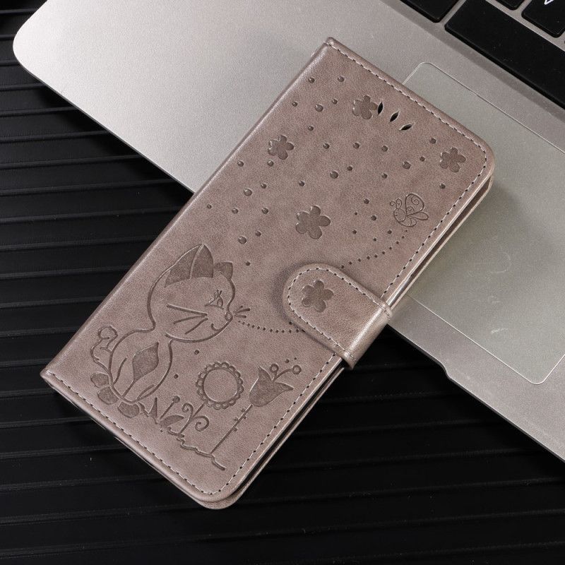 Flip Case Leren Huawei Pura 80 Ultra Bij En Kat