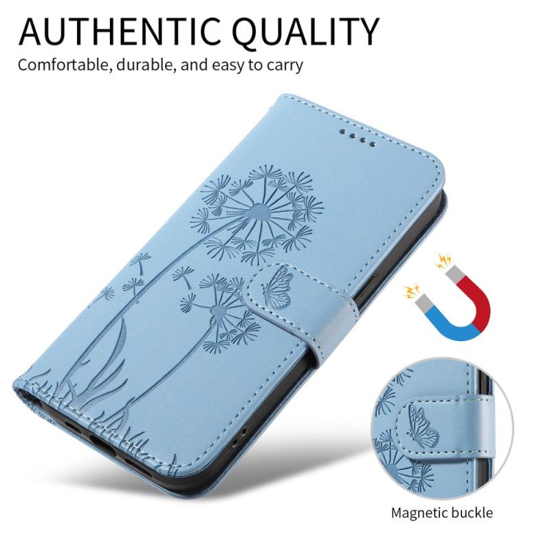 Flip Case Leren Huawei Pura 80 Ultra Paardenbloembandje