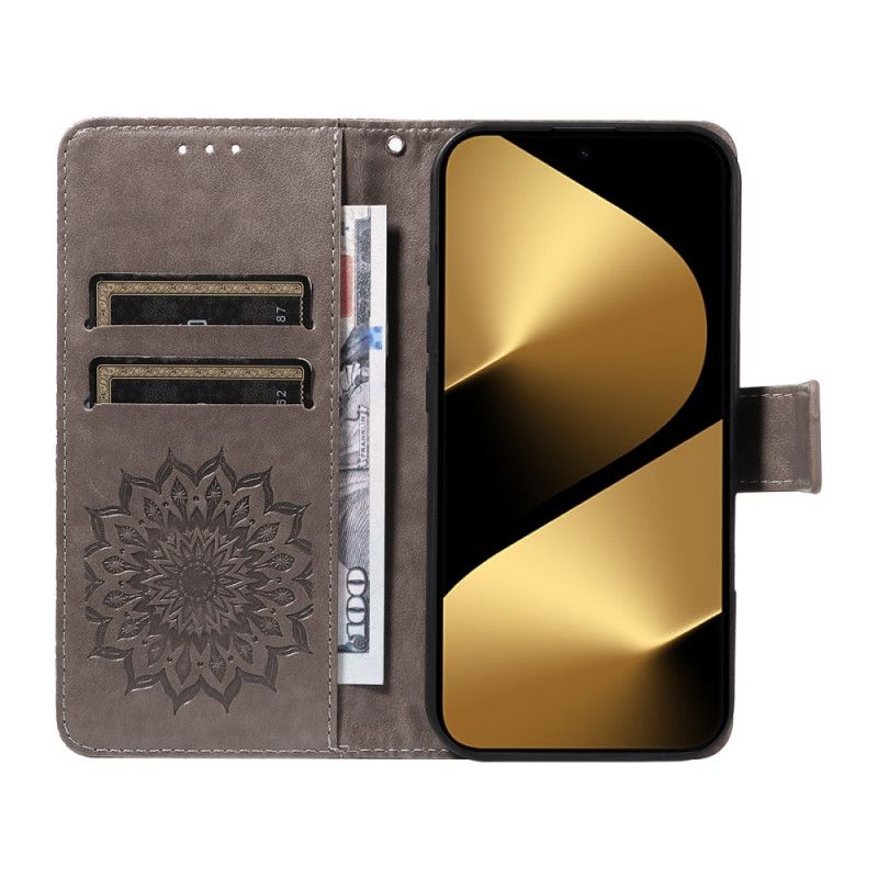 Flip Case Leren Huawei Pura 80 Ultra Zonnebloempatroon