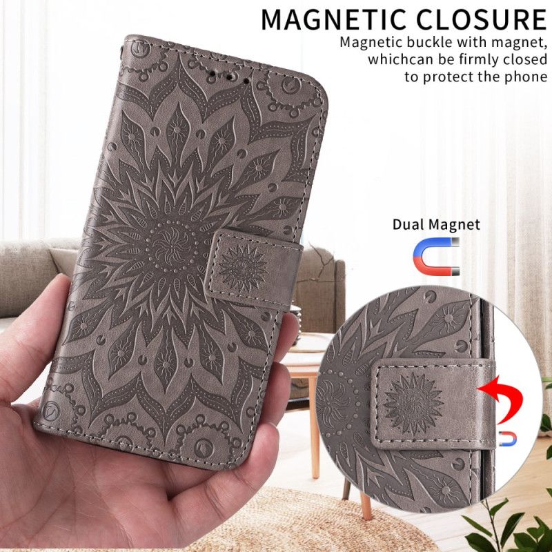 Flip Case Leren Huawei Pura 80 Ultra Zonnebloempatroon