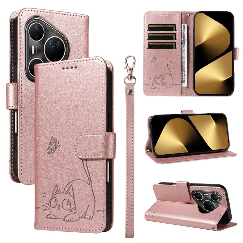 Folio-hoesje Huawei Pura 80 Ultra Telefoonhoesje Kat En Afbeelding