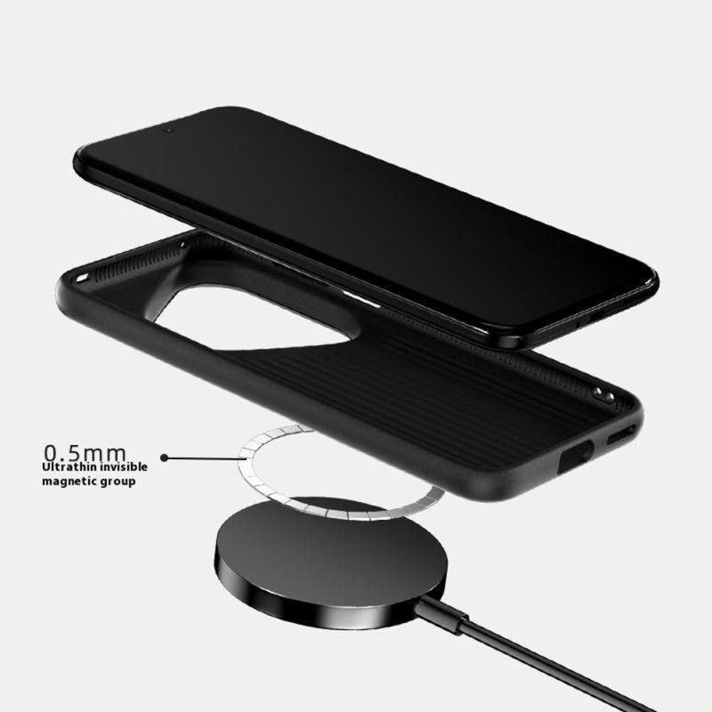Hoesje Huawei Pura 80 Ultra Magsafe Koolstofvezel Abeel Bescherming Hoesje