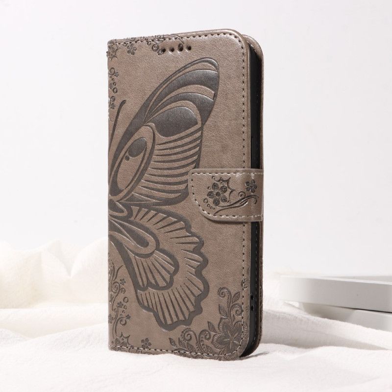 Leren Hoesje Huawei Pura 80 Ultra Grafische Vlinder Bescherming Hoesje