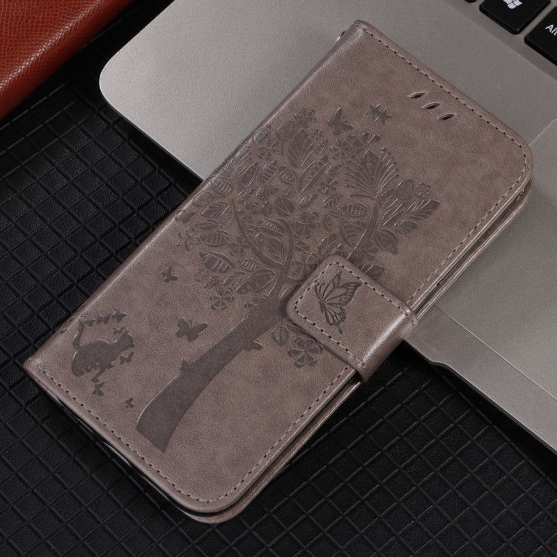 Leren Hoesje Huawei Pura 80 Ultra Kat En Boom Bescherming Hoesje