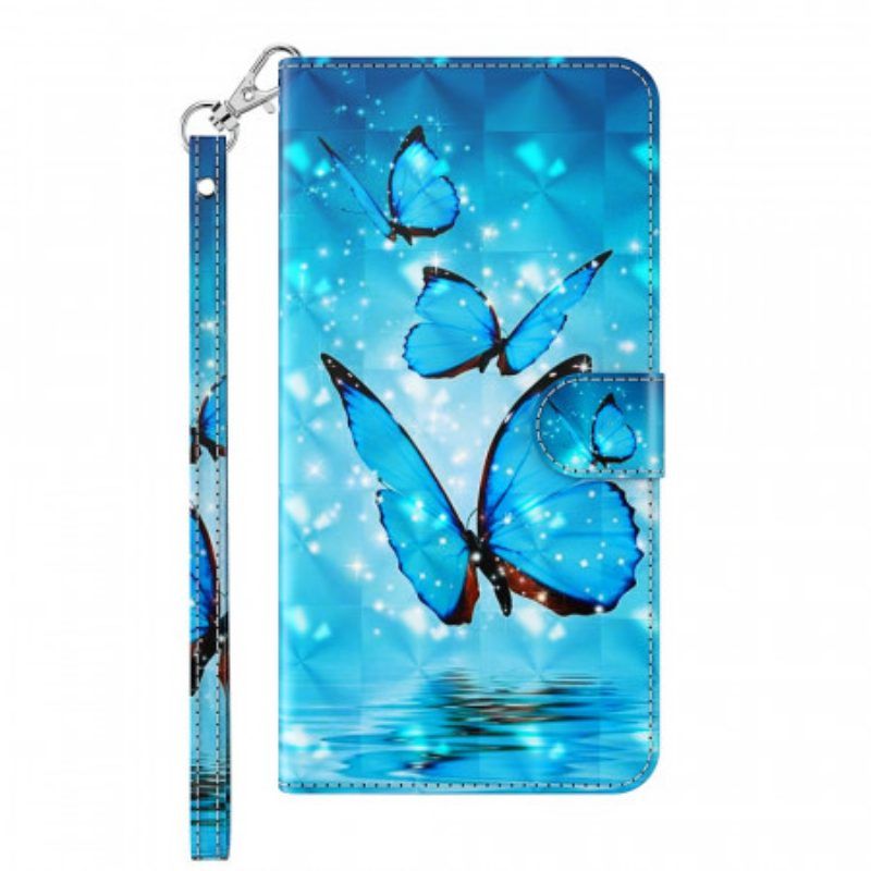 Folio-hoesje voor Xiaomi Redmi Note 11 Pro / 11 Pro 5G Vliegende Blauwe Vlinders