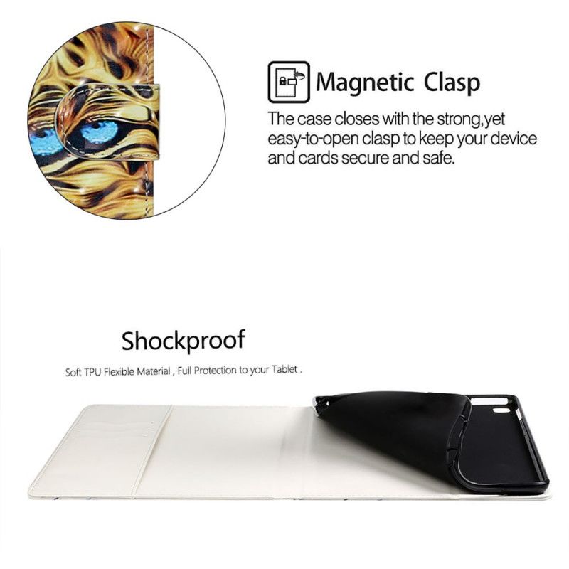 Cover Folio-hoesje Samsung Galaxy Tab S7 Plus Telefoonhoesje Tijger Art