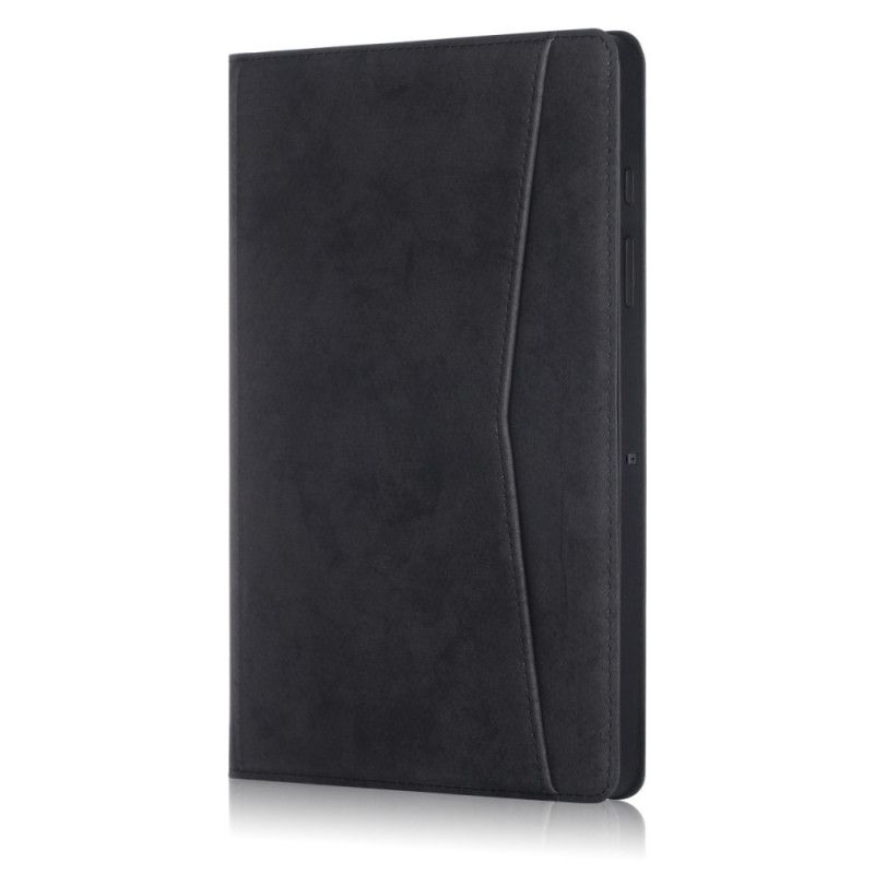 Cover Samsung Galaxy Tab S7 Plus Lichtblauw Zwart Zakelijk Leereffect