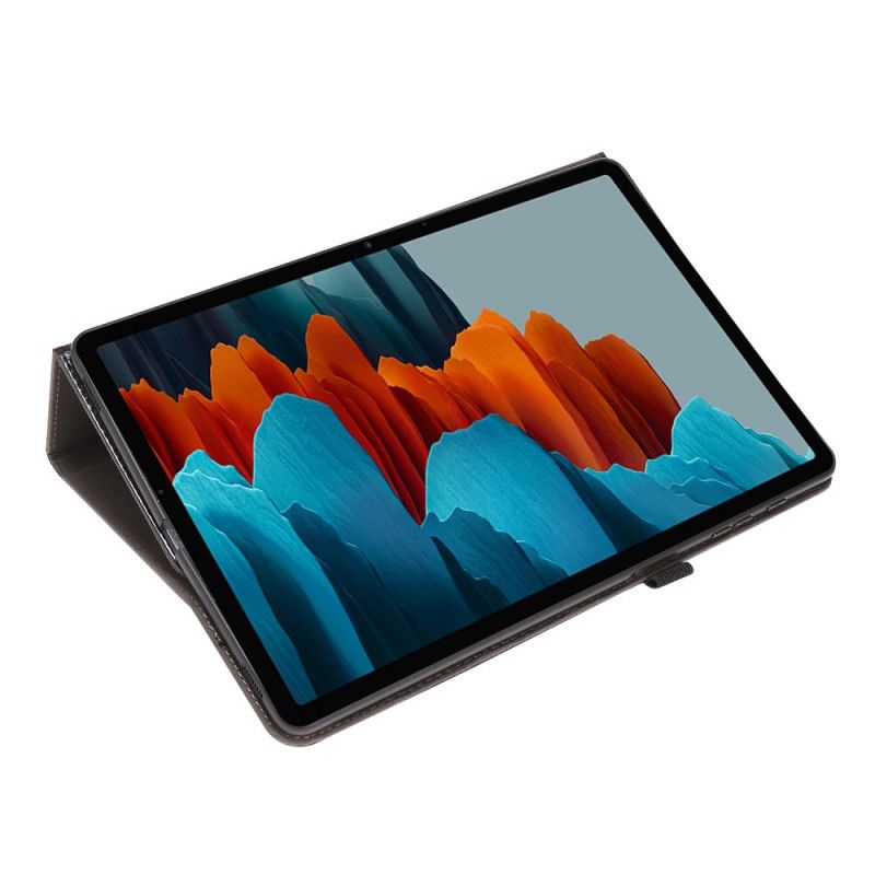 Cover Samsung Galaxy Tab S7 Plus Rood Zwart Kunstlederen Luiken