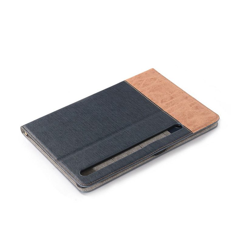 Cover voor Samsung Galaxy Tab S7 Plus Donkerblauw Grijs Gestructureerd
